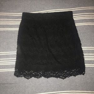 Black Crochet Mini Skirt, XS